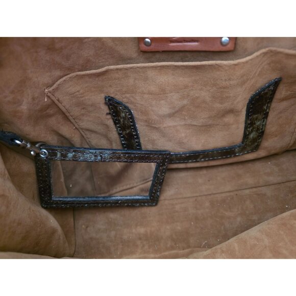 Patricia Nash Navelli Leather Tote Wristlet Set Brown & Turquoise Tooled Leather - Picture 11 of 16